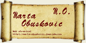 Marta Obušković vizit kartica